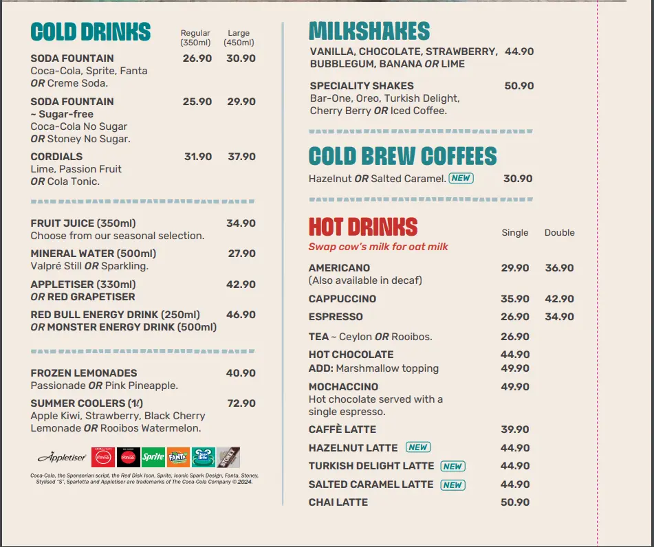 Milkshake Spur Cocktail Menu