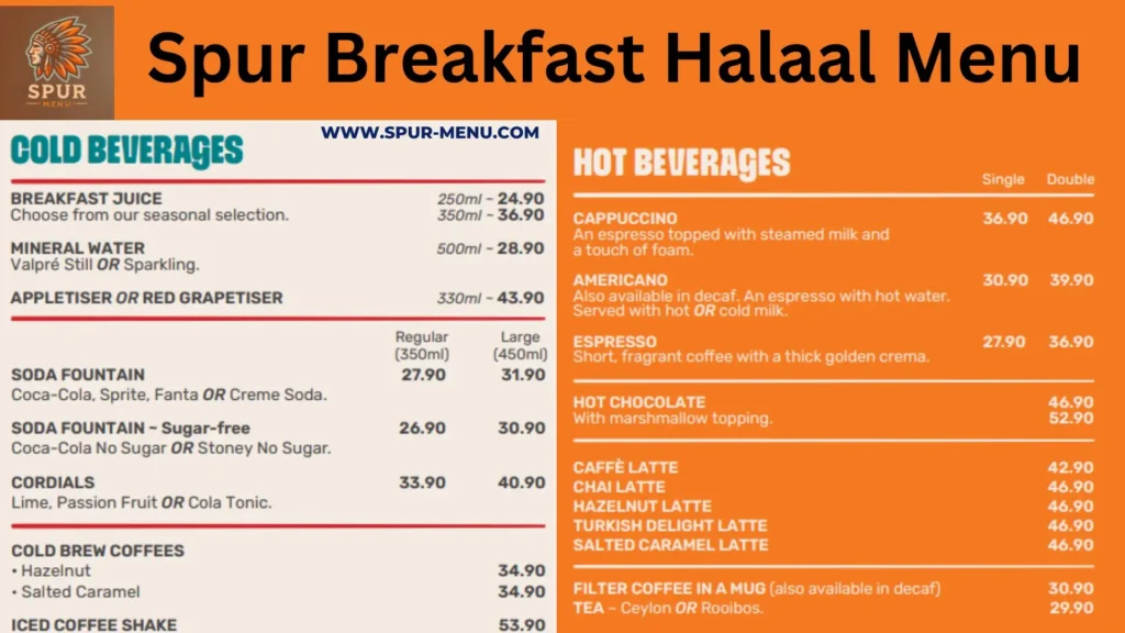 Spur Breakfast Halaal Menu Hot And Cold Beverages