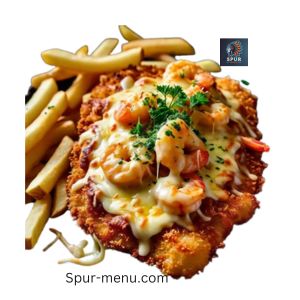 Spur Cheesy Garlic Prawn Schnitzel