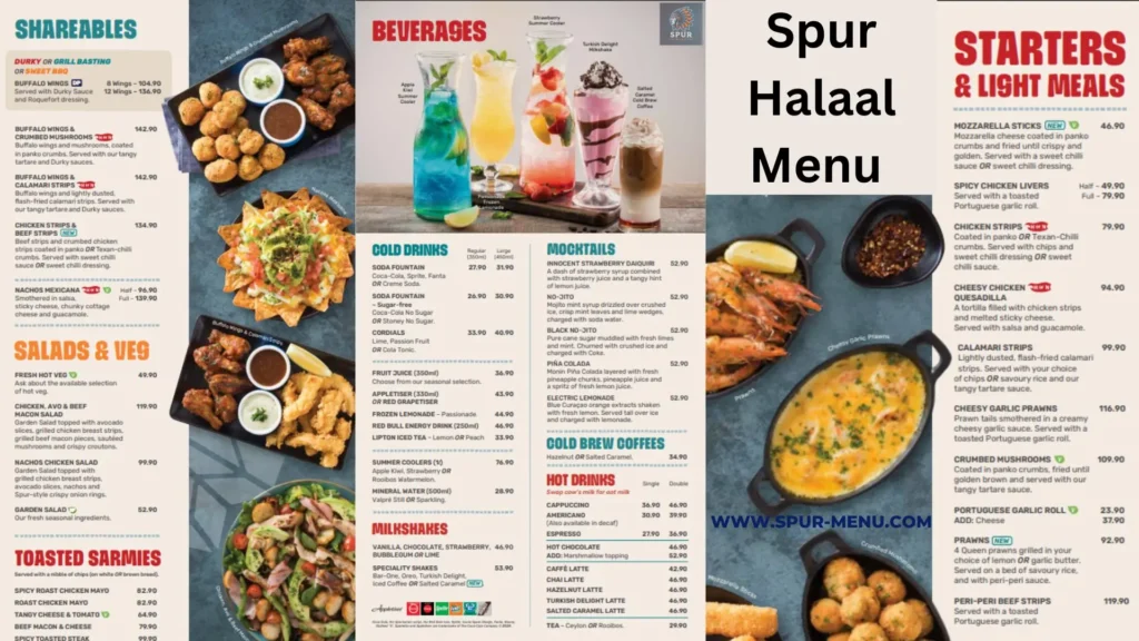 Spur Main Halaal Menu