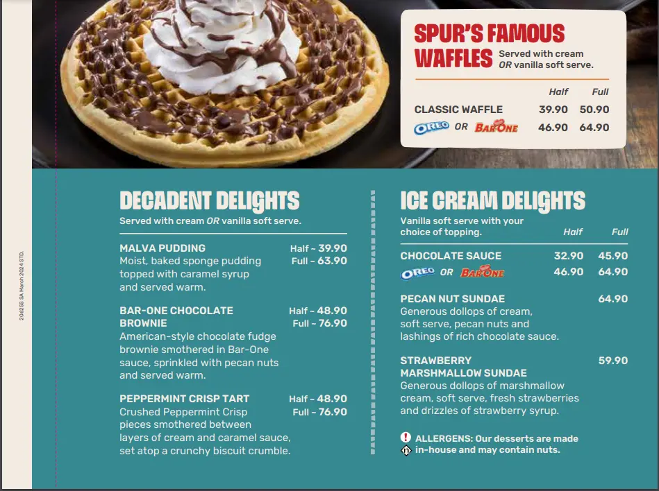 Spur Waffles, Decadent Delights & Ice Cream Delights